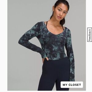 lululemon athletica diamond dye silver blue Long Sleeve Align top size 8